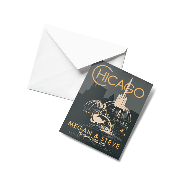 Chicago Buckingham Fountain Thank You Cards