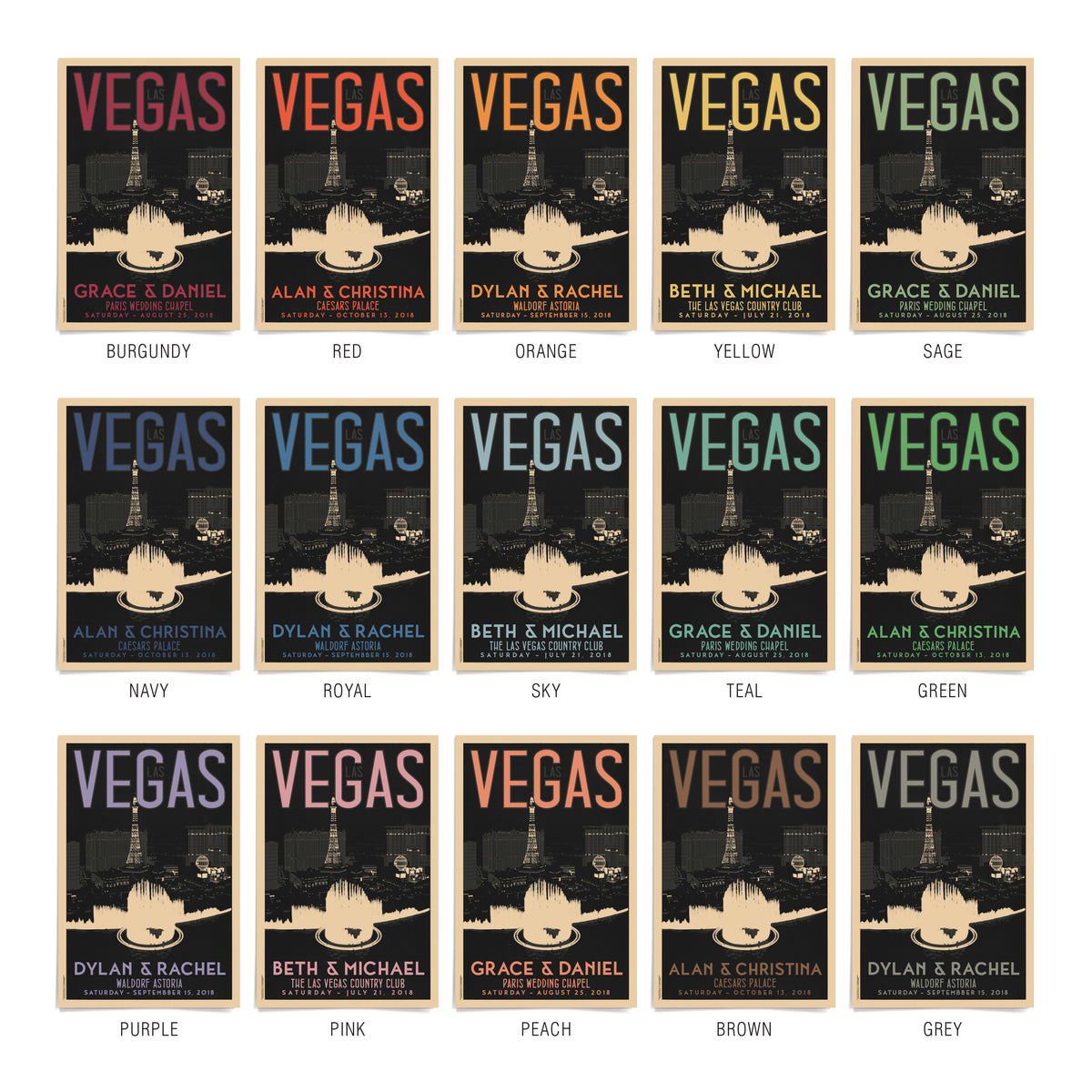 Las Vegas Fountain Thank You Cards